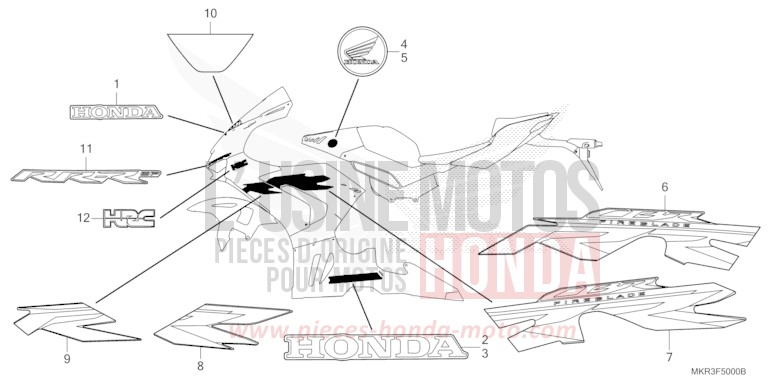 MARKE/STREIFEN (1) von CBR1000RR SP SP1 SP2 MAT PEARL MORION BLACK (NHC33) von 2022